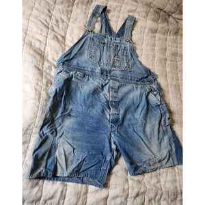 Big Smith Overalls 46 Blue Vintage Shorts Workwear Denim Adult Jean Distressed